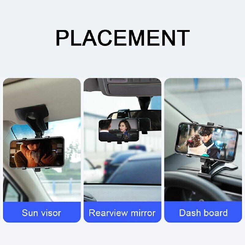 Car Mobile Phone Holder Clamp Clip On Dashboard Cradle Stand For iPhone Samsung