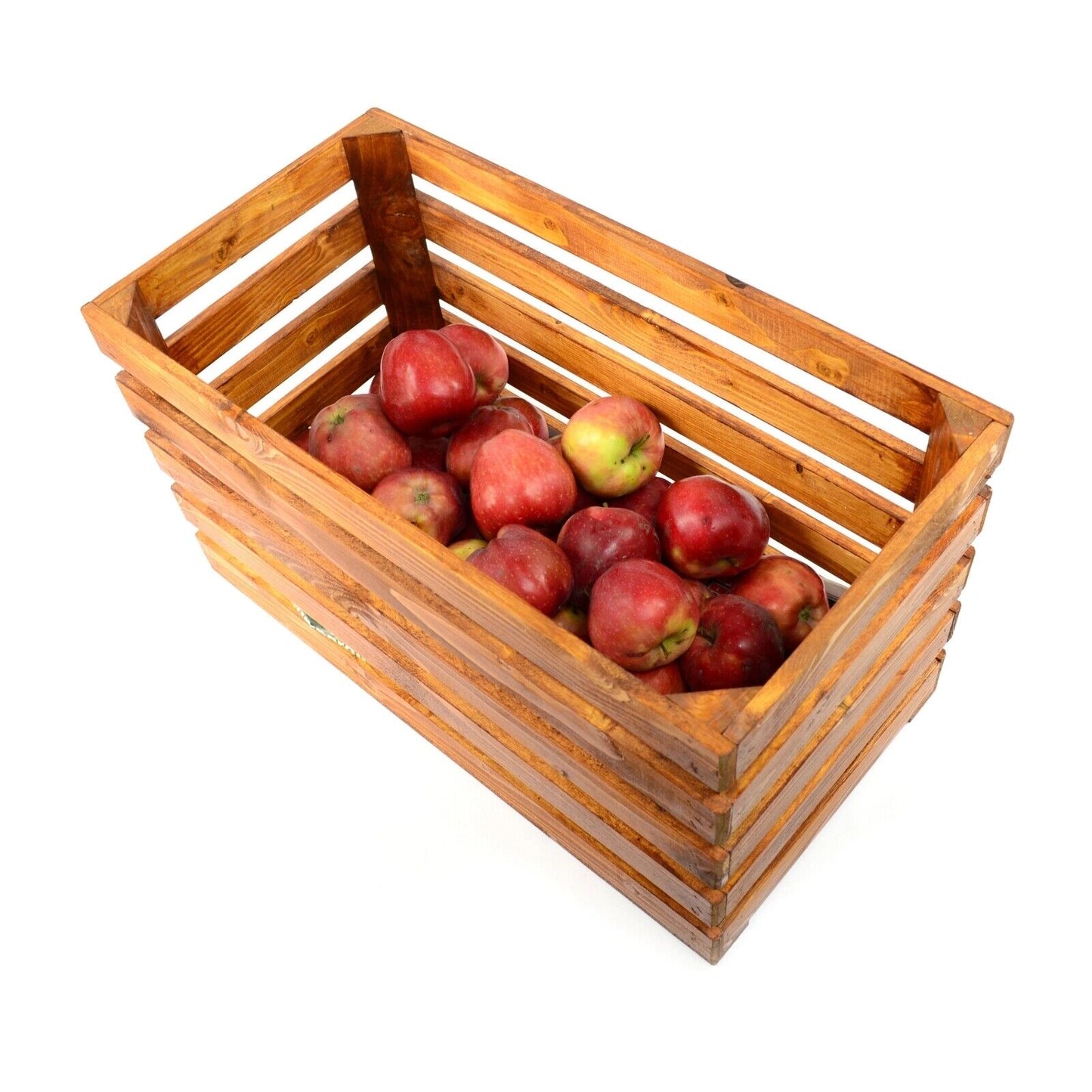 LARGE STRONG VINTAGE WOODEN APPLE BOX STORAGE FRUIT CRATES BOX SHABBY CHIC ..