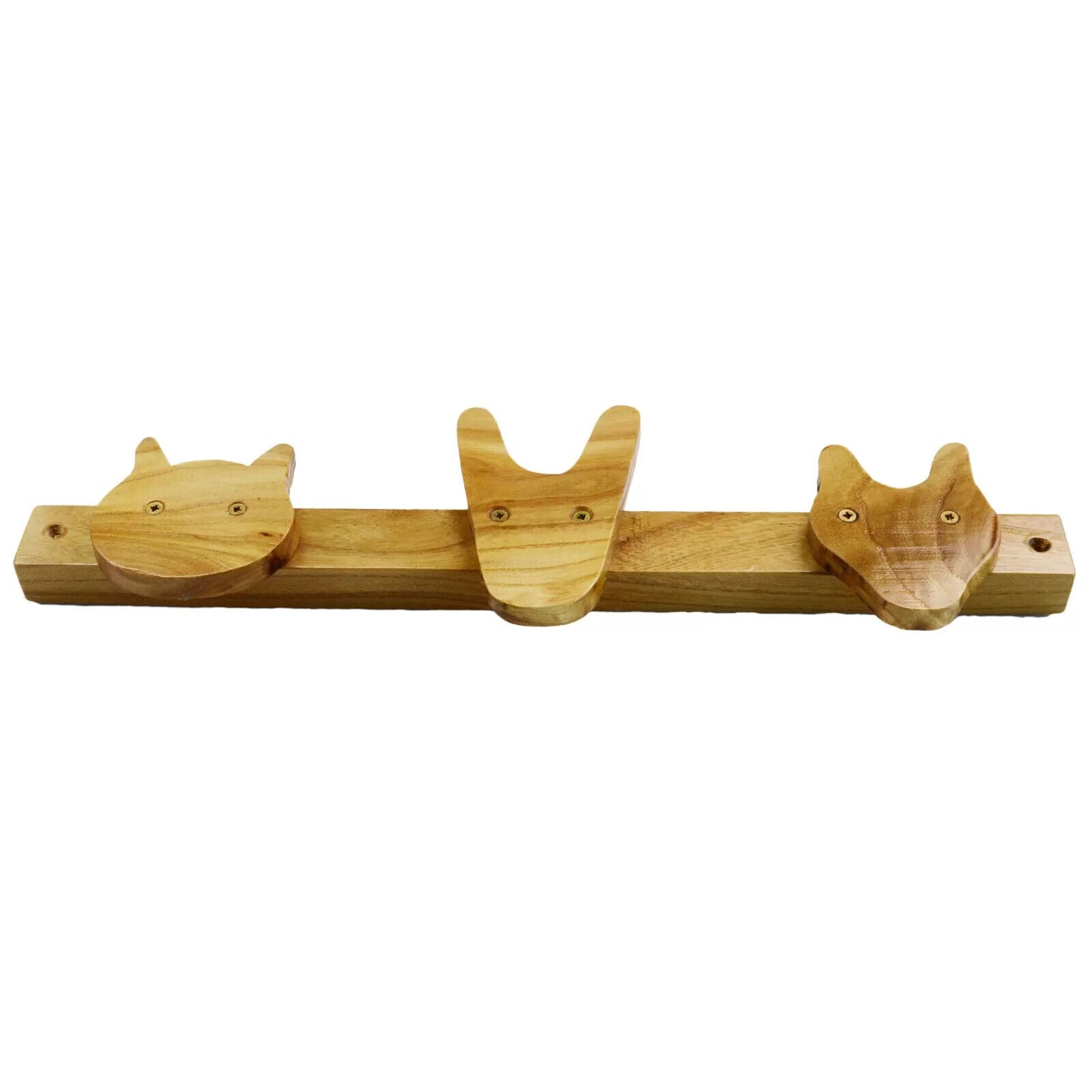 Hook Rail Kids Nursery Room Natural Wood Handmade Coat Hanger Storage Animals