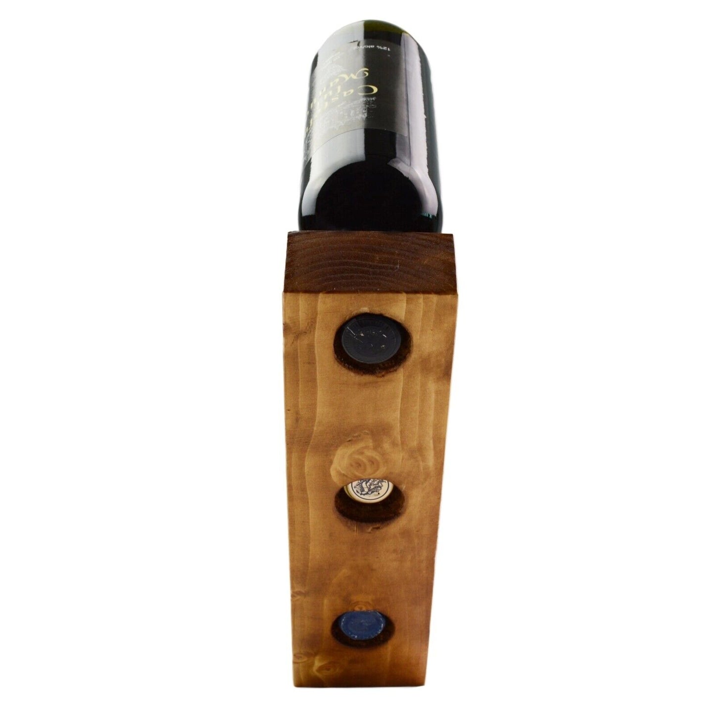 Wooden Wine Rack | Bottle Holder | Free Floating Standing | Natural Wood