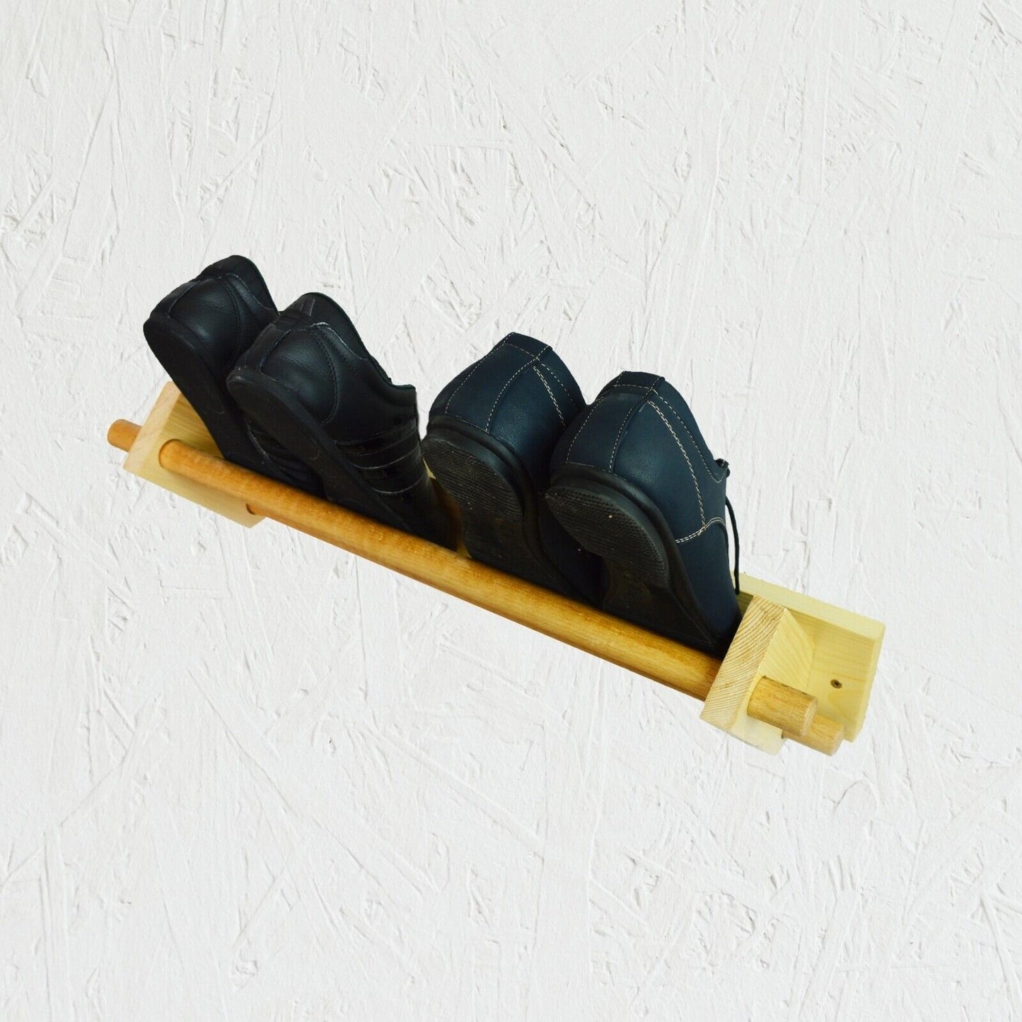 Large Wooden Towel Rail Wall mounted Shoe Rack Bathroom Multipurpose Holder