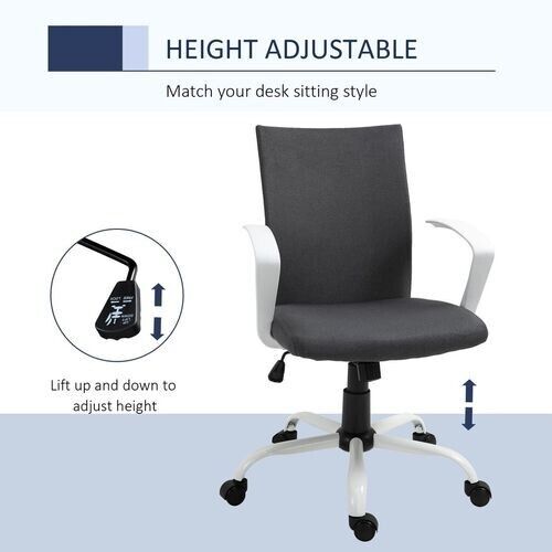 Office Chair Adjustabl Swivel Office Flexible Grey/White PC Computer Desk Chairs