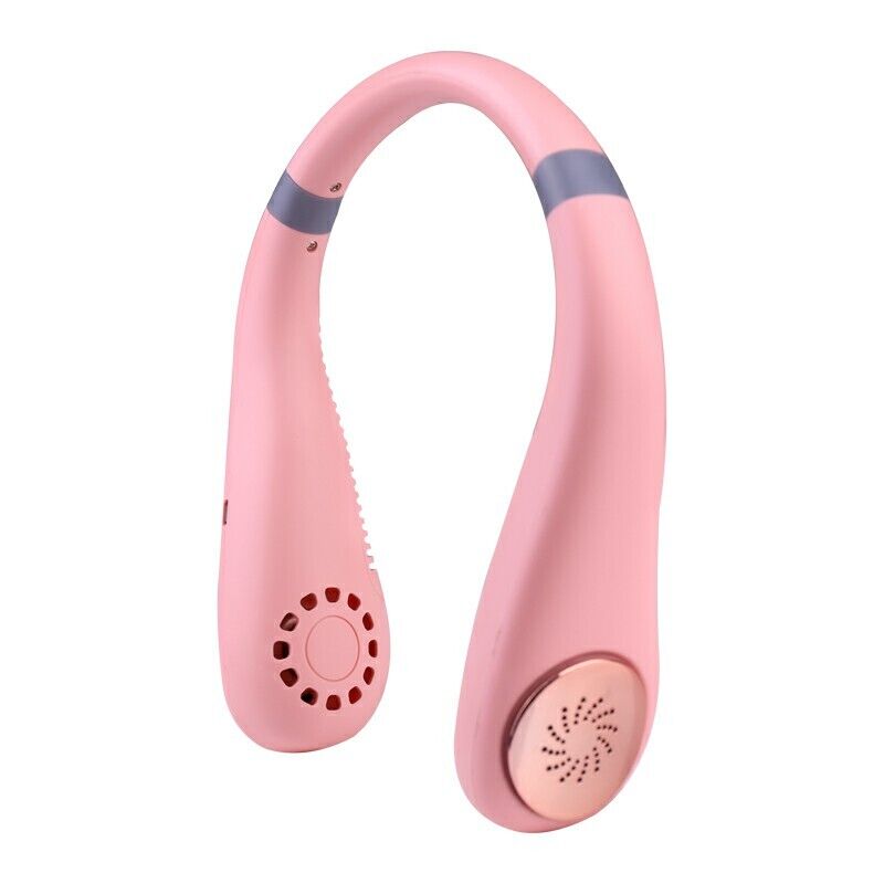 Portable Mini Neck Fan Hanging USB Rechargeable Air Cooler Leafless Fan 2400mah