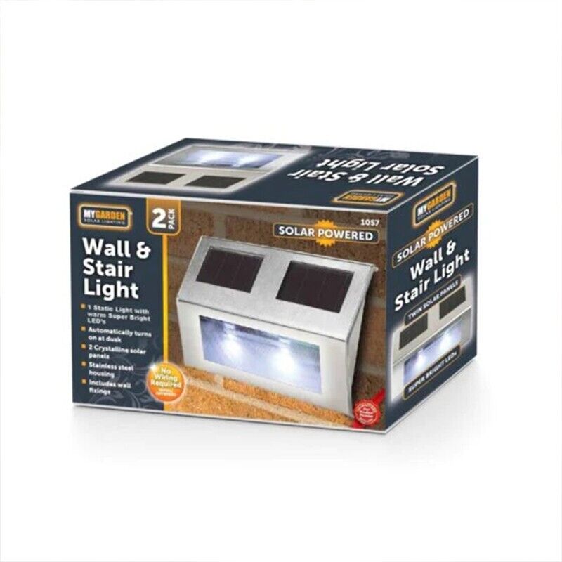 2Pack Solar Wall Lights Super Bright Fence Light OutdoorGarden Garage Front Door