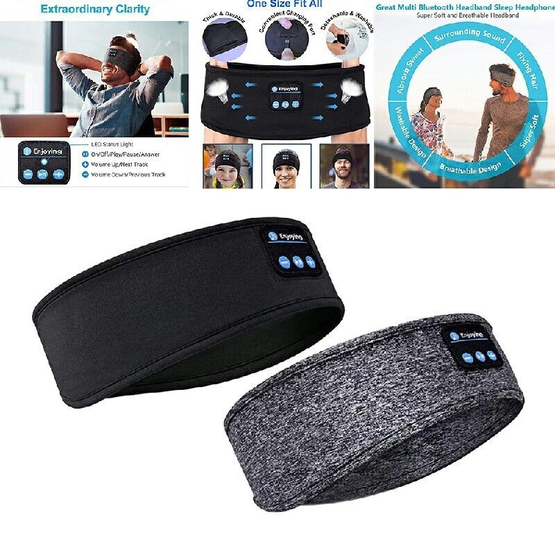 Wireless Bluetooth Headband Sleeping Eye Mask Headphones Headset Music Sports