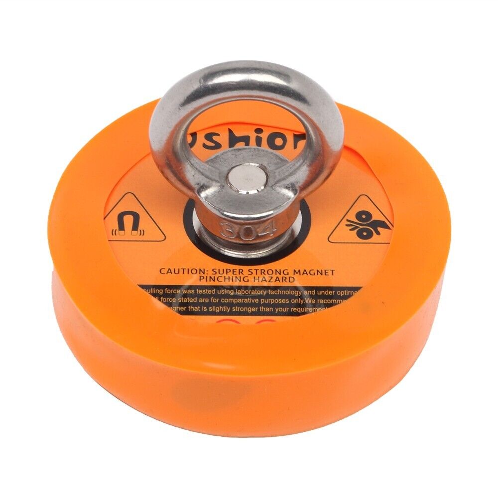 1100LB Fishing Magnet Kit Strong Pull Force Rope Carabiner Gloves Glue & Box