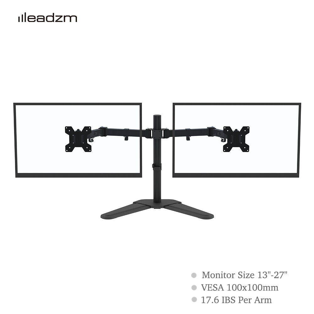 TV Stand Bracket DeskTop Monitor Table Double Fixed or Freestanding 13-27 inch