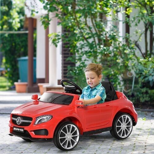 HOMCOM 6V Licensed Mercedes Benz Kids Ride On Car W/ Remote Light Music Red