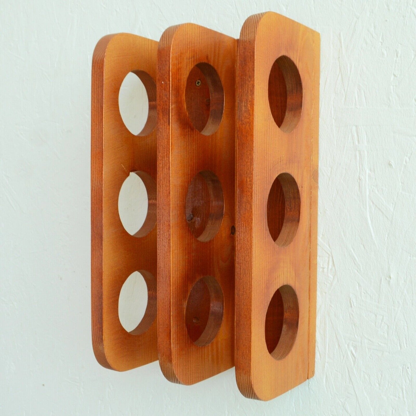Wooden Wine Rack 6 Bottle Storage Crate Holder Store Cabinet Natural Lacquer