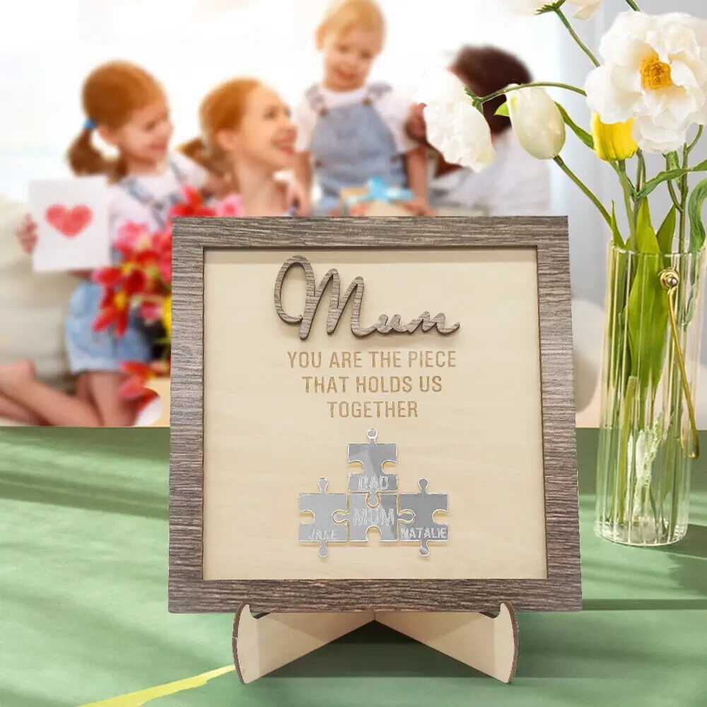Personalised Puzzle Name Mum You Are the Piece that Holds Us Together Silver