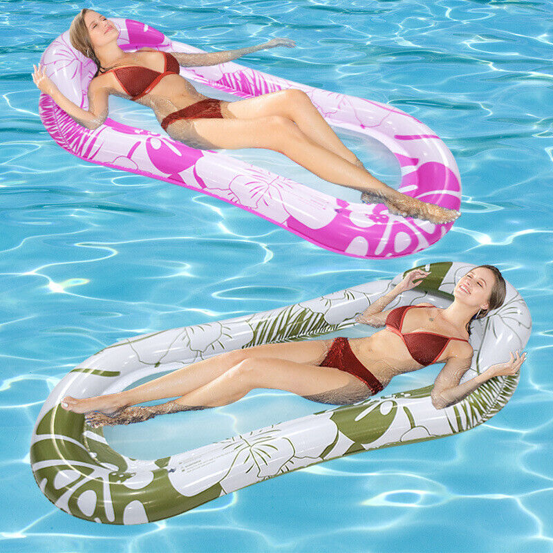 Inflatable Floating Water Hammock Pool Lounger Swimming Mattress Beach Recliner