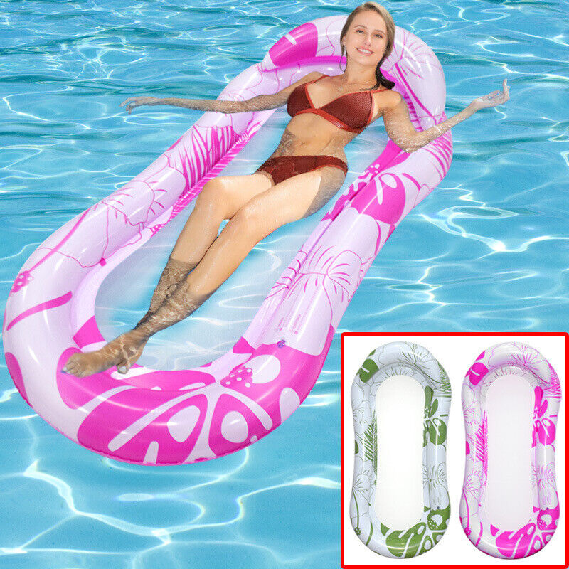 Inflatable Floating Water Hammock Pool Lounger Swimming Mattress Beach Recliner