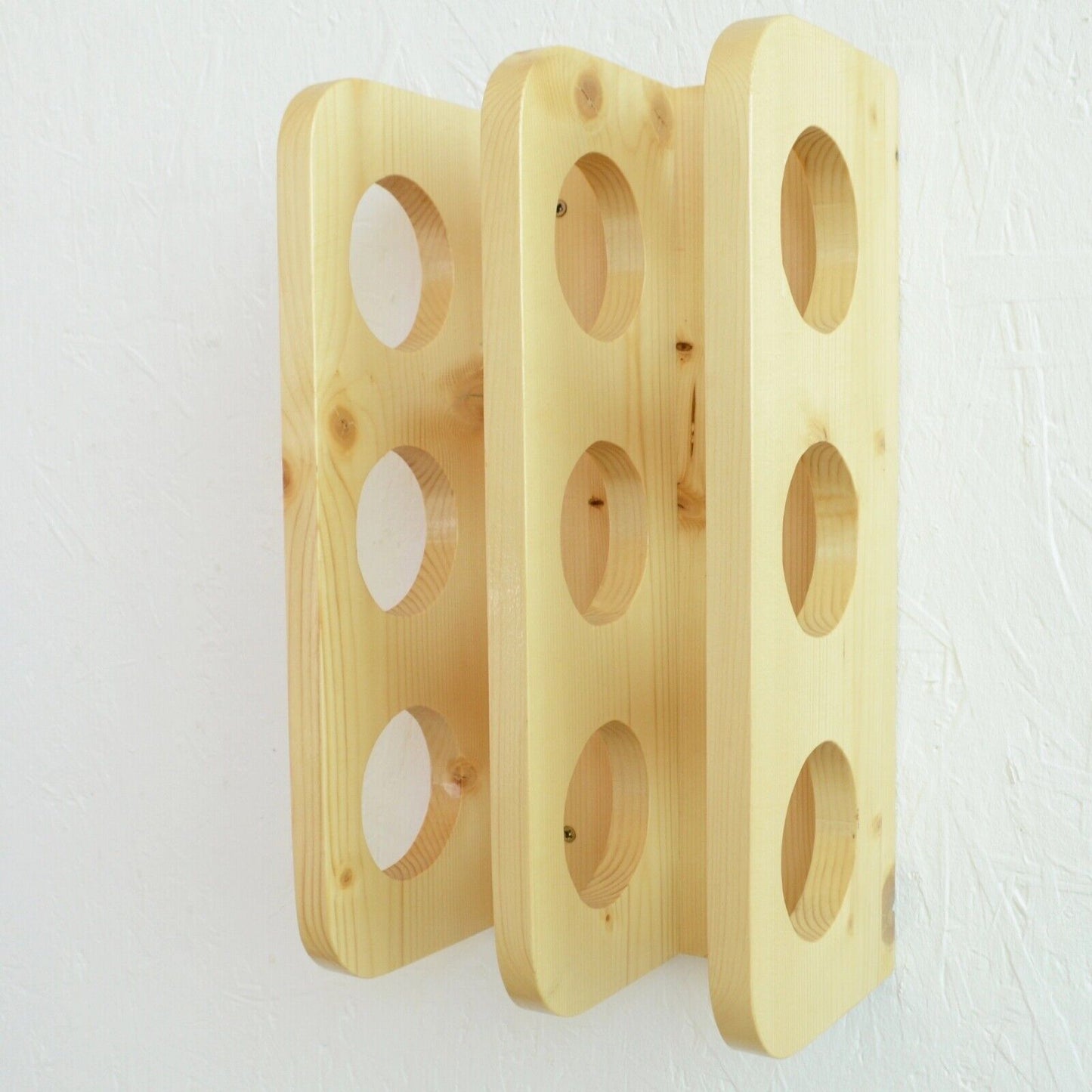 Wooden Wine Rack 6 Bottle Storage Crate Holder Store Cabinet Natural Lacquer
