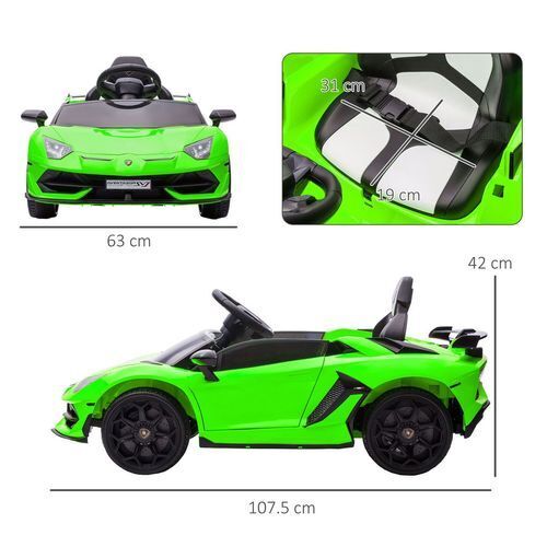 Lamborghini Veneno Licensed Electric Ride-on Car w/ Remote- Gree /Yellow/ Red