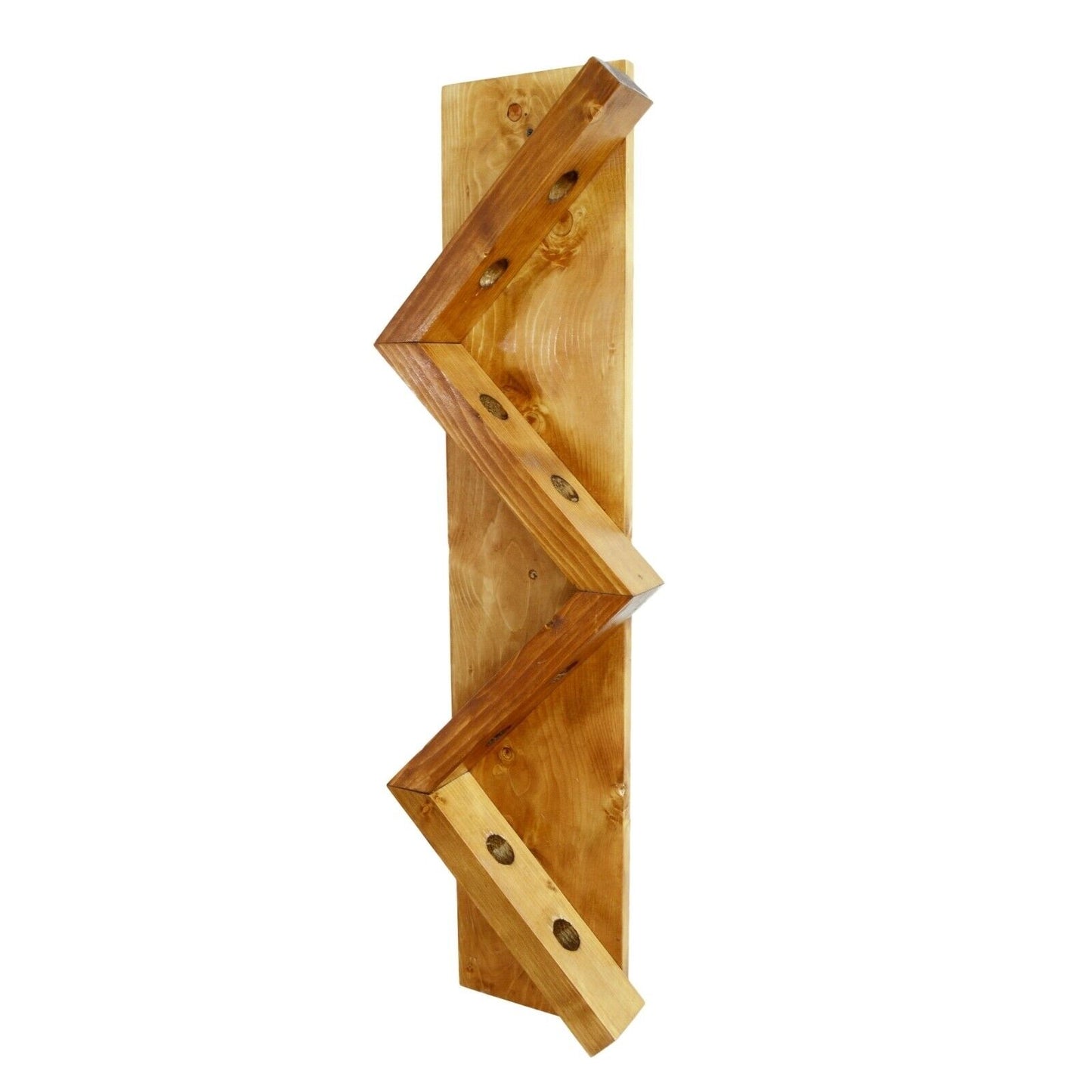 Unique ZigZag Wall Mounted Wine Rack 8 Bottles Holder Storage Display Home Decor