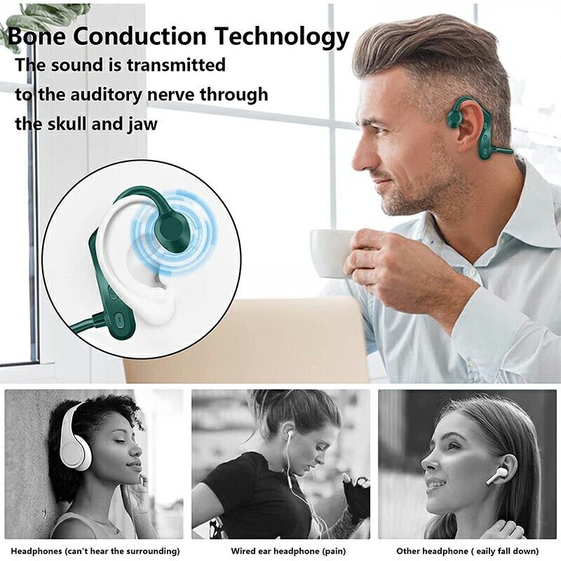 Conduction Earphones Wireless Bluetooth Headset Sport Waterproof Headphones