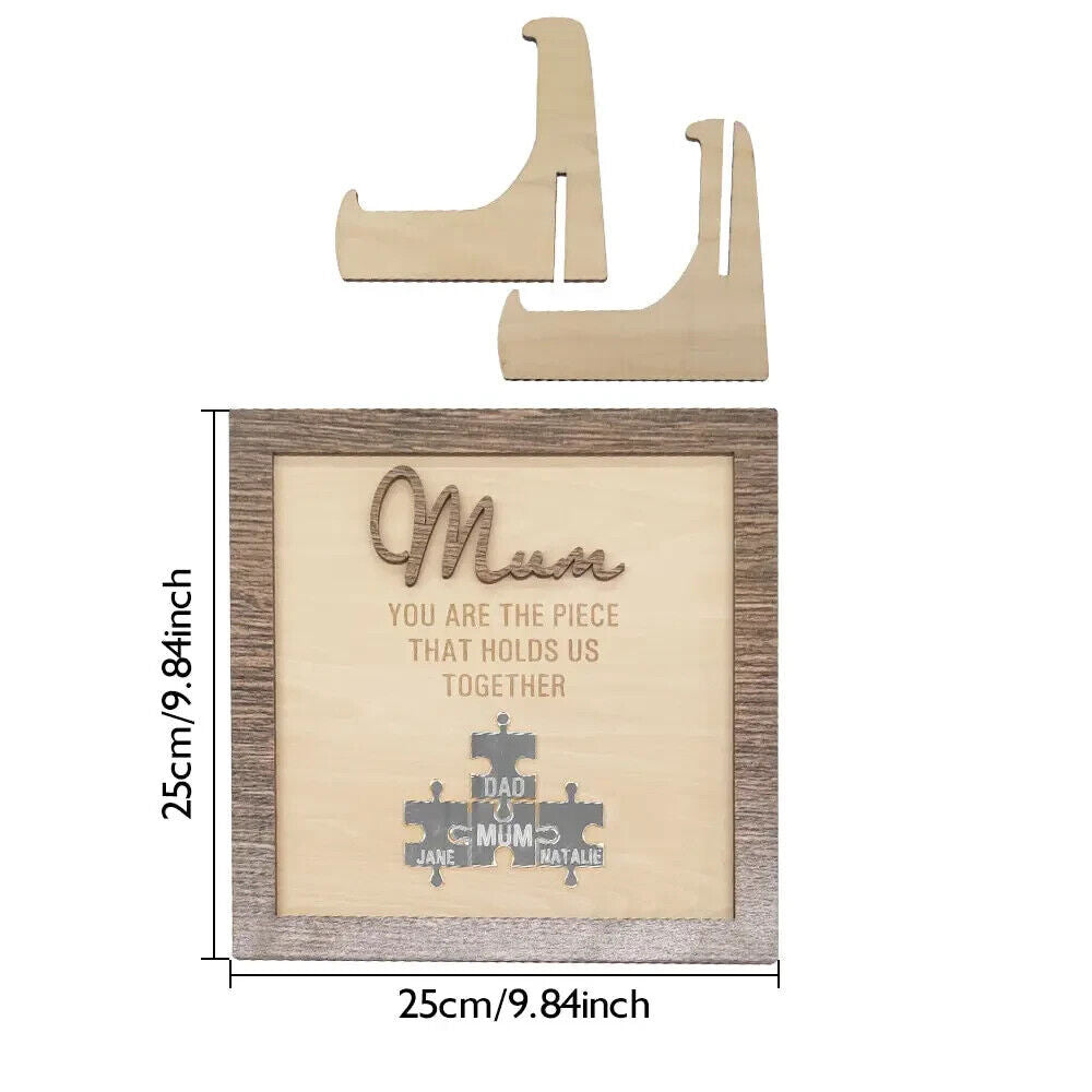 Personalised Puzzle Name Mum You Are the Piece that Holds Us Together Silver