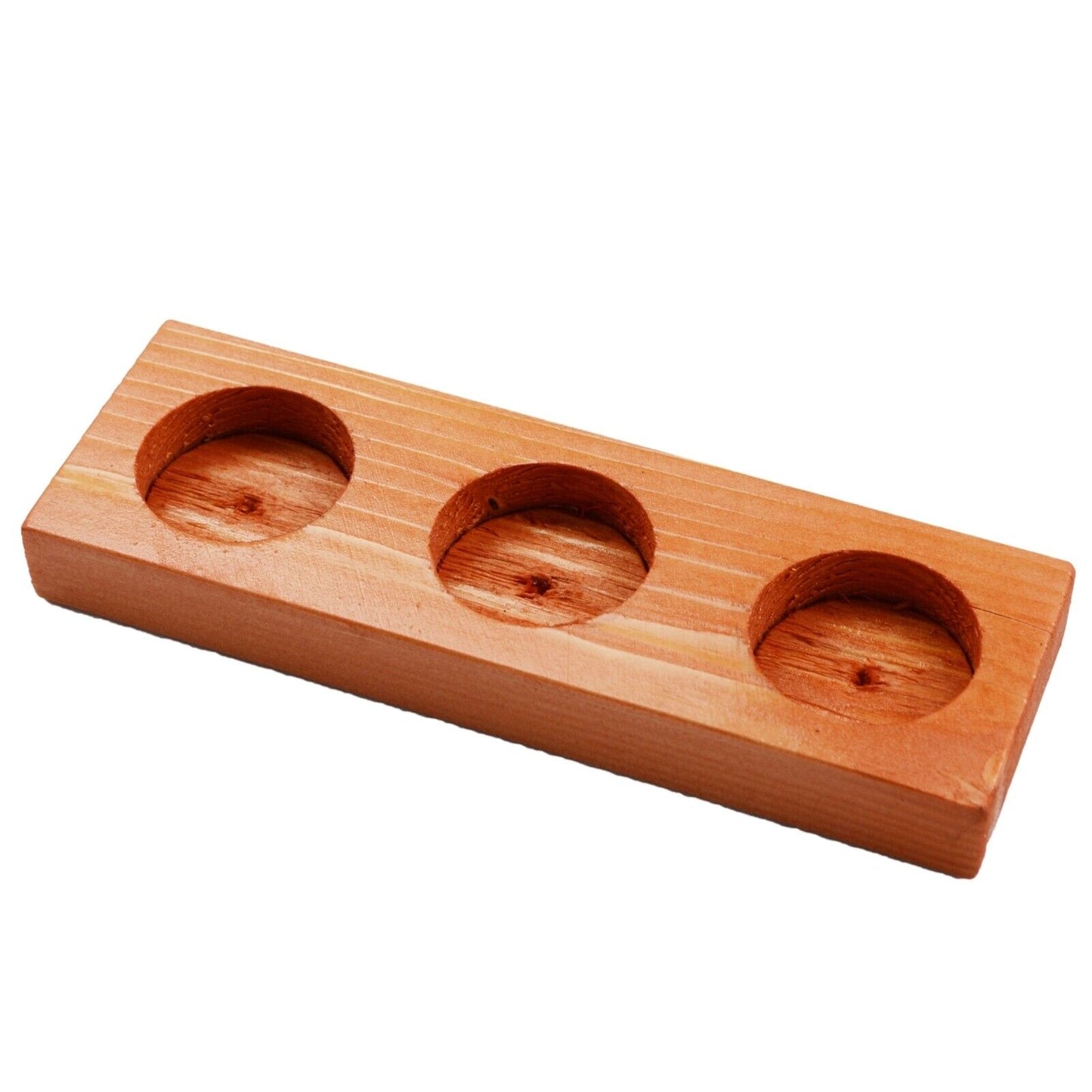 Candle Holder Holds 3 Wooden Tray, Tealight Vintage Candlestick Handmade UK