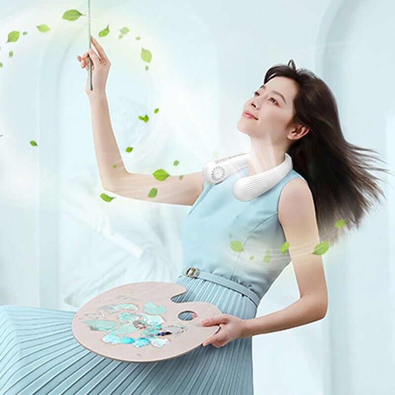 Portable Hanging Neck Fan Bladeless Hands Free Fan with 3 Speeds Rechargeable