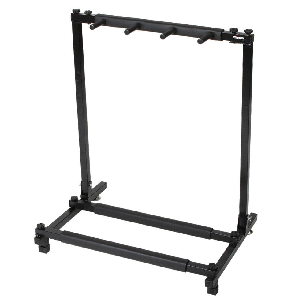 Black Folding Multi Guitar Rack Stand Padded Electric Acoustic Bass Holder New