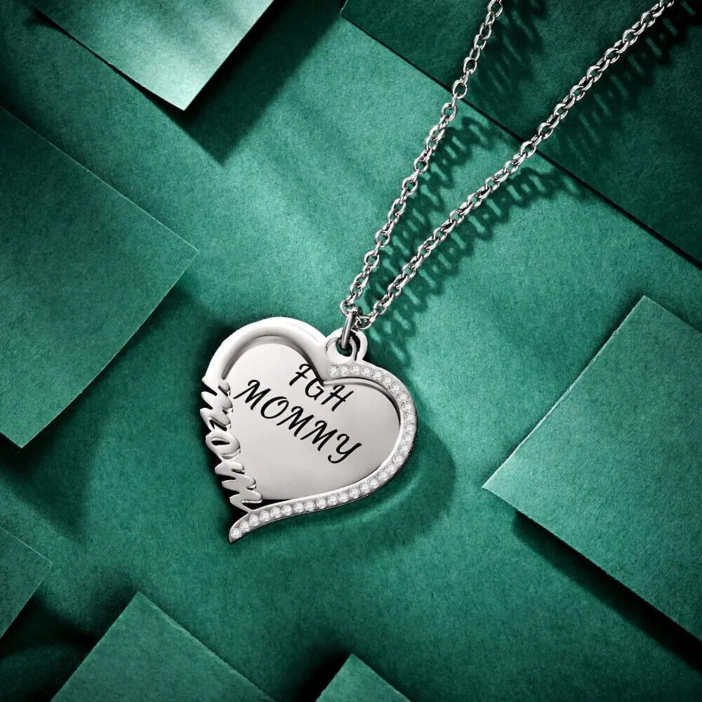 Personalised Gifts For Her Love Heart Necklace Pendant Birthday Gifts Mum Wife