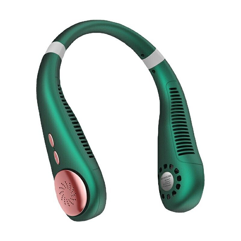 Portable Mini Neck Fan Hanging USB Rechargeable Air Cooler Leafless Fan 2400mah