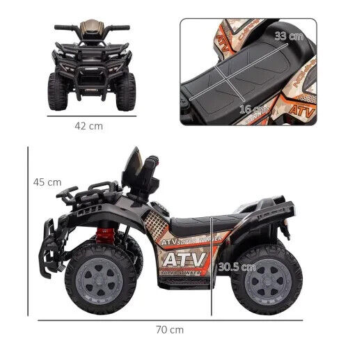 HOMCOM 6V Kids Electric Ride on Car Toddler Quad Bike ATV for 18-36 month Black