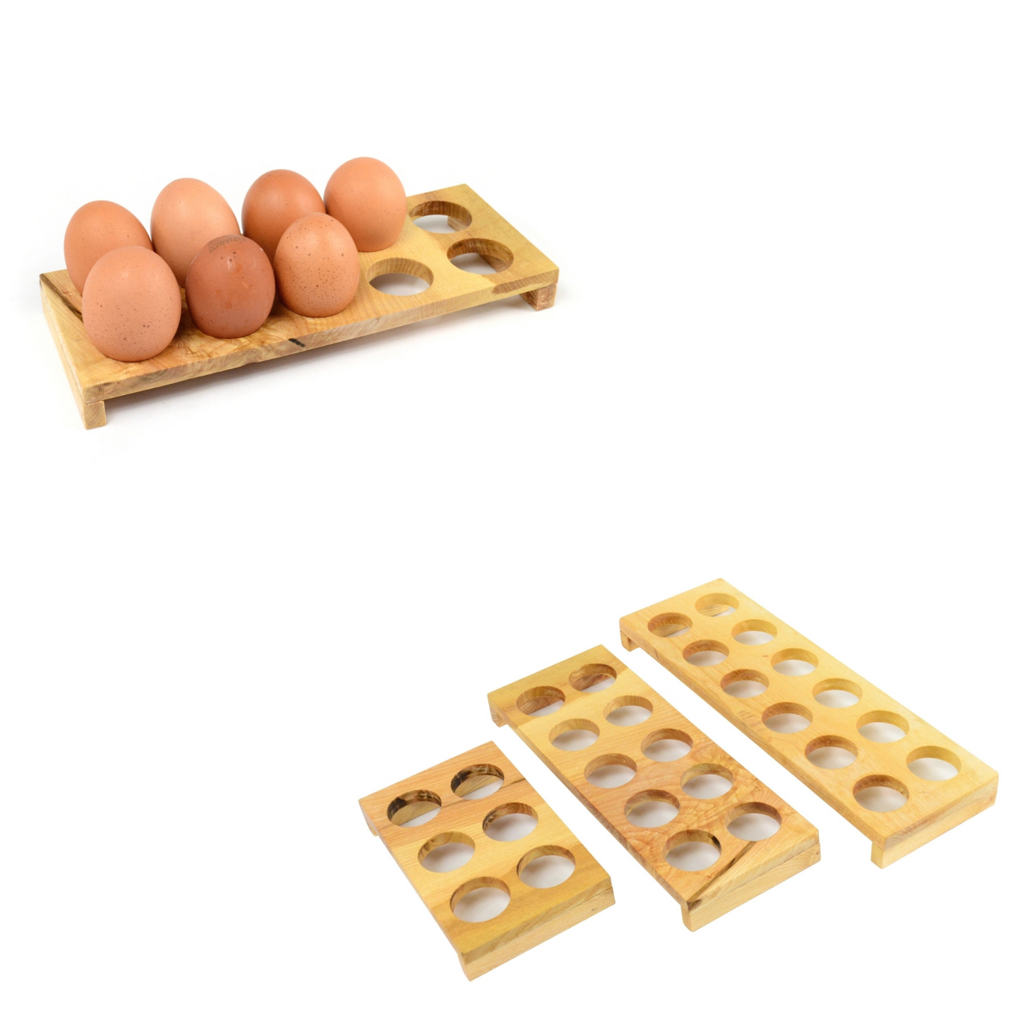 Wooden Egg Holder Home Decor Kitchen Storage Rack Display 12 Eggs Handmade