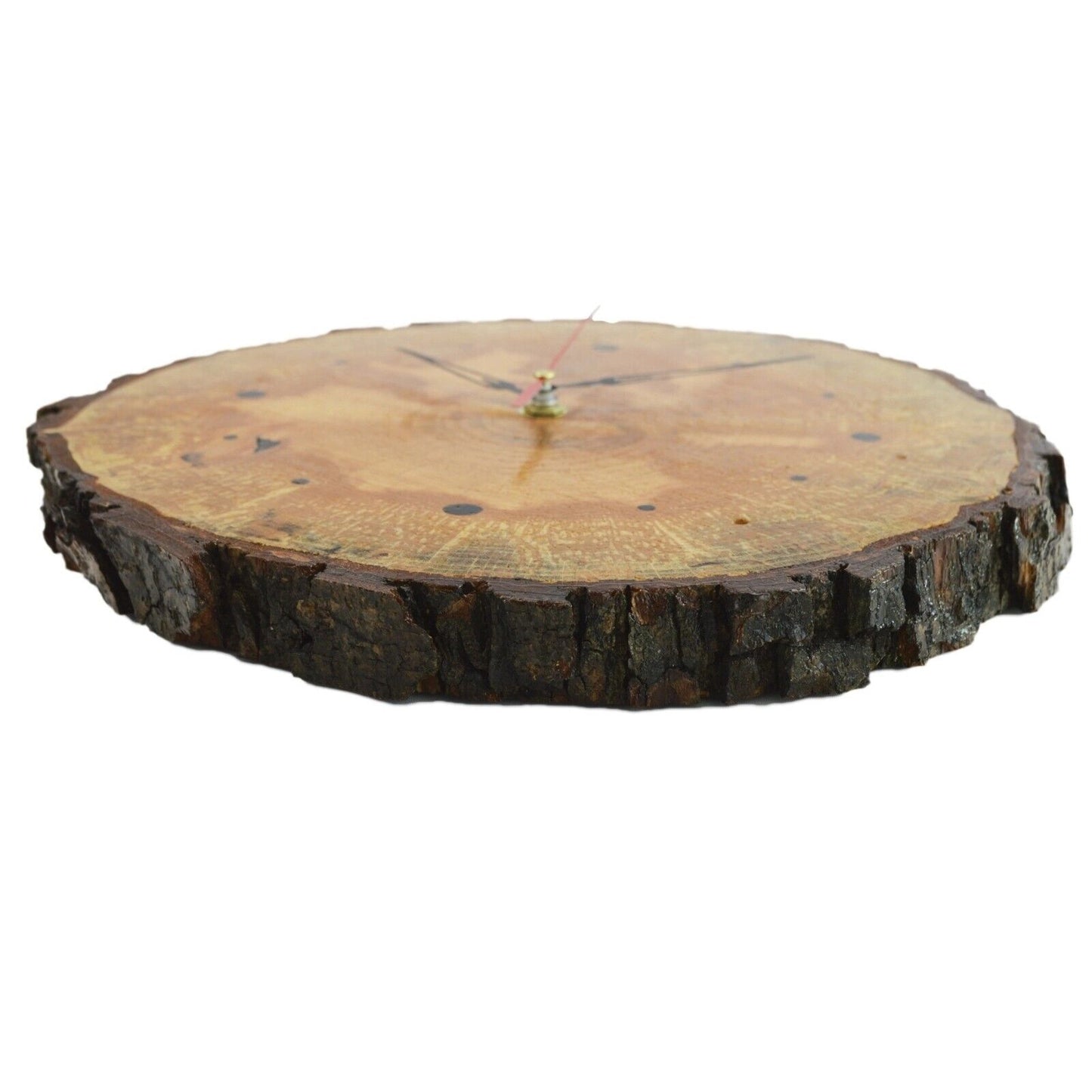 Wooden Rustic Distressed Wall Clock 30cm Diameter Shabby Chic Kitchen