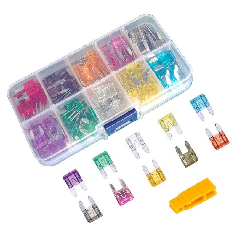 120Pcs Mini Blade Fuses Boxed Assorted Car Van Bike Fuse Set 5 10 15 20 25 30A