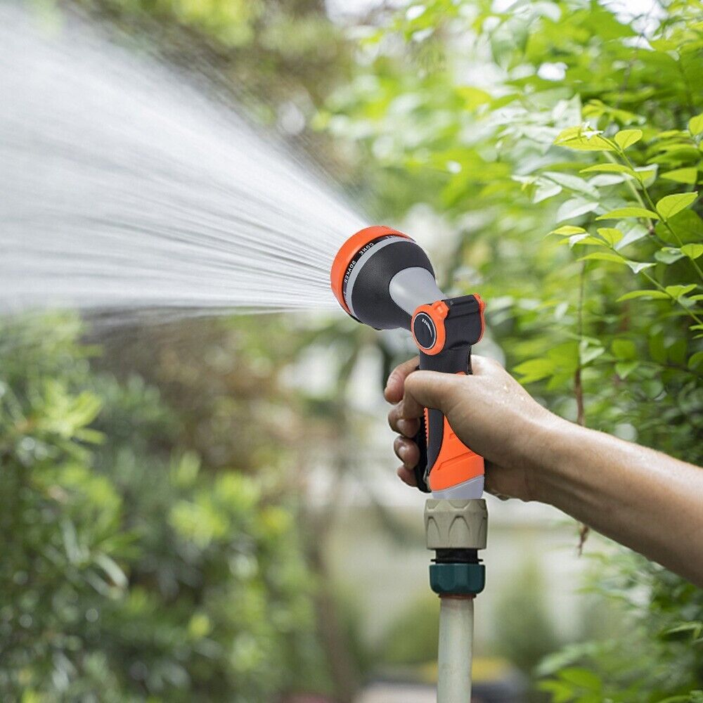 Garden Watering Hose Pipe Spray Gun 10 Patterns Soft Handle Car Washing Pets