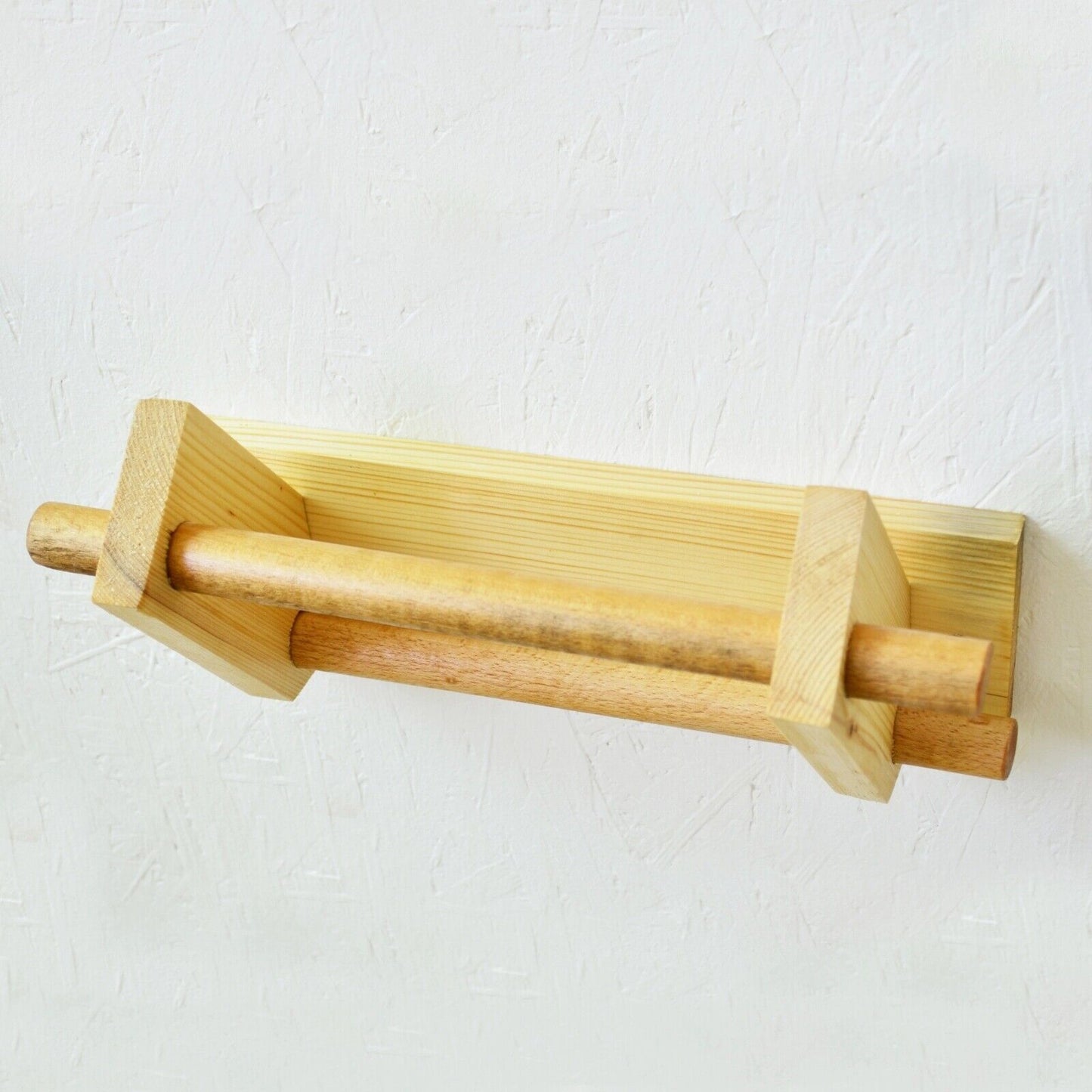 Large Wooden Towel Rail Wall mounted Shoe Rack Bathroom Multipurpose Holder