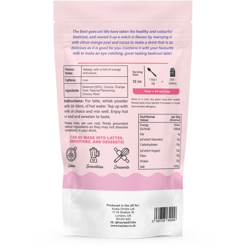 Natural Healthy Range of Powdered Latte Blends Superfood Dairy Free (100g)