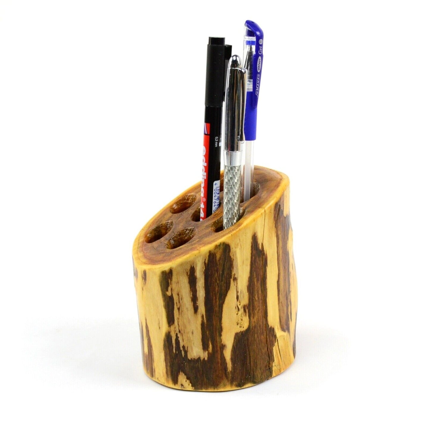 Unique Pen Holder Desk Tidy Organizer Pencil Pot Makeup Brush Storage Wood Log