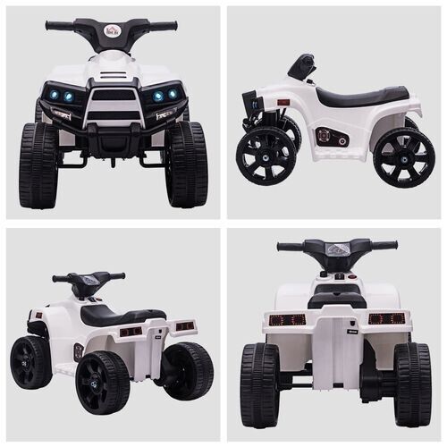 HOMCOM 6V Kids Electric Ride on Car Toddler Quad Bike ATV for 18-36 month White
