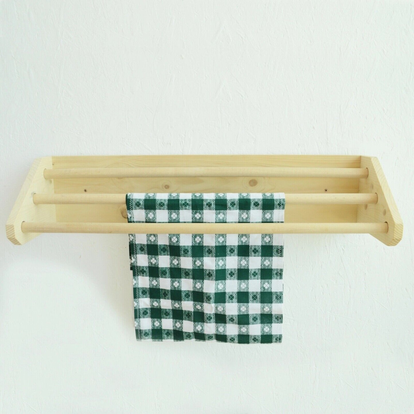 Large 3 Tier Bathroom Towel Rail, Bathroom Wooden Towel Rack Handmade Storage