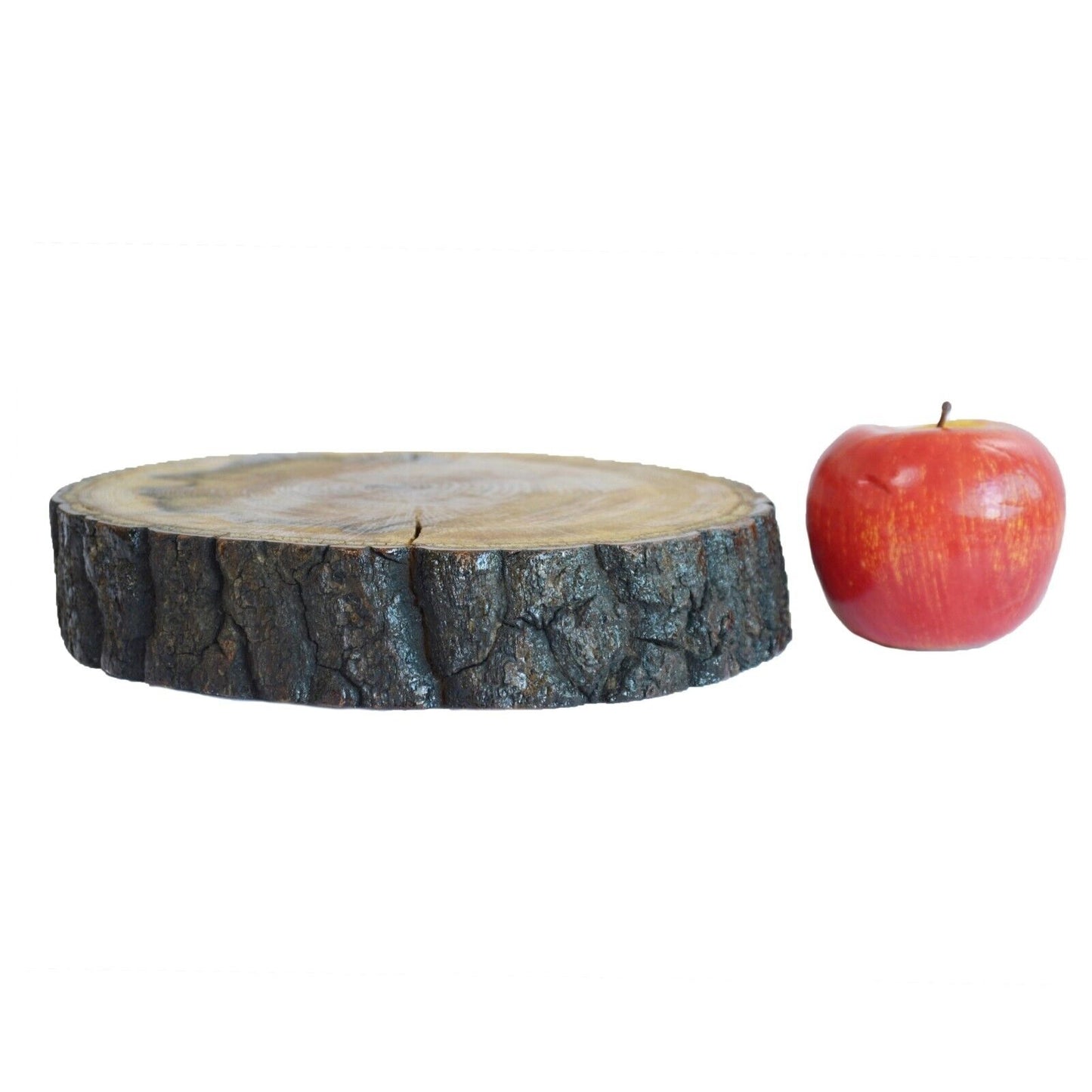 Rustic Tree Trunk Board Wooden Bark Serving Platter Cutting Round Centrepiece