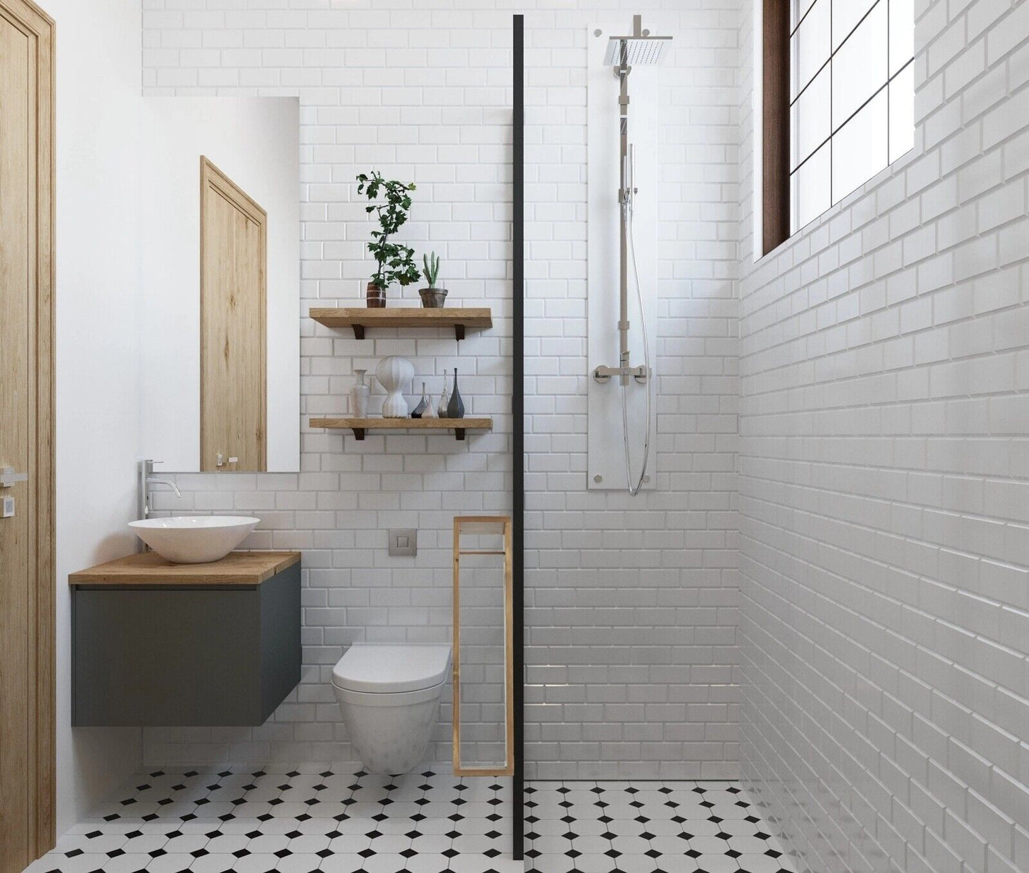 Wooden Handmade Free Standing Toilet Paper Roll Tower Bathroom Storage