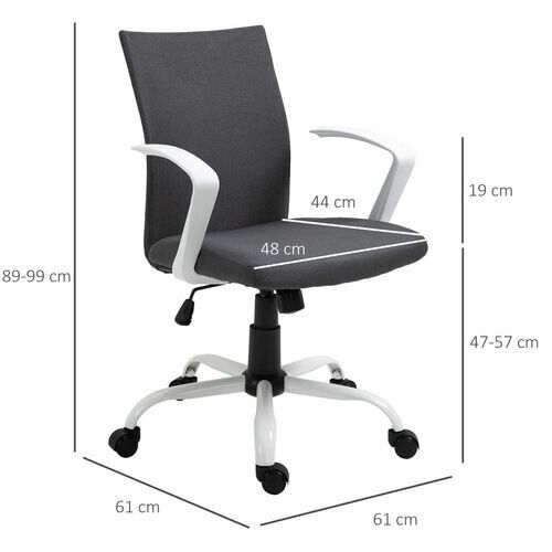 Office Chair Adjustabl Swivel Office Flexible Grey/White PC Computer Desk Chairs