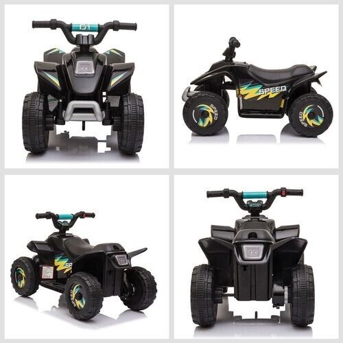 HOMCOM 6V Kids Electric Ride on Car Toddler Quad Bike With Big Wheels Black