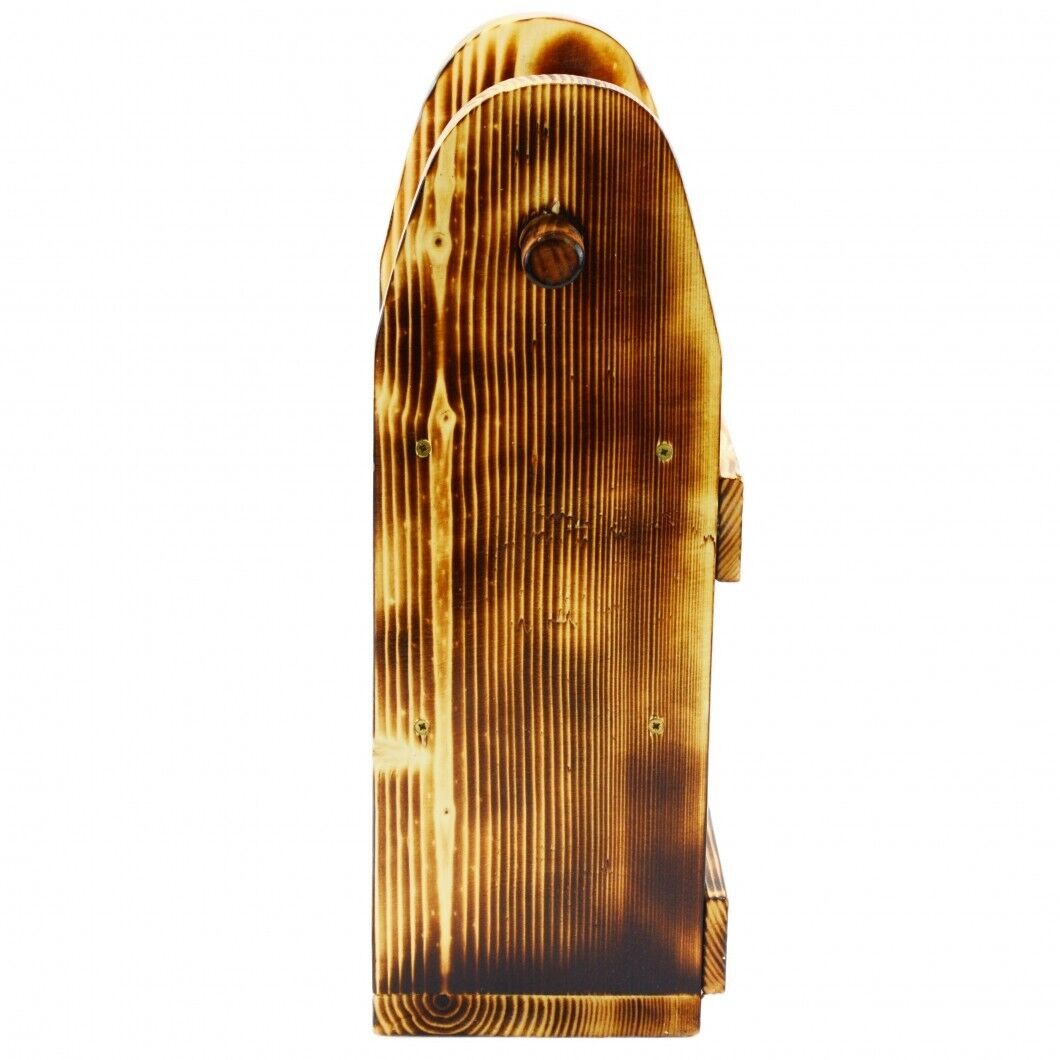 Wooden Toilet Paper Roll Holder Bathroom Storage Shelf Natural Wood Wall Mounted