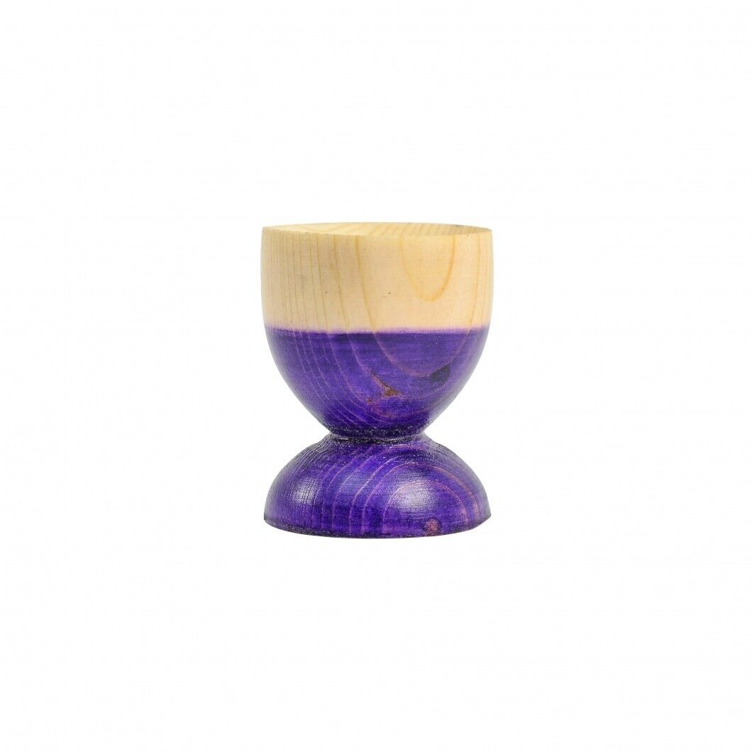 Wooden Egg Cup Egg Holder Server Table Decor Stand purple Handmade Natural Wood