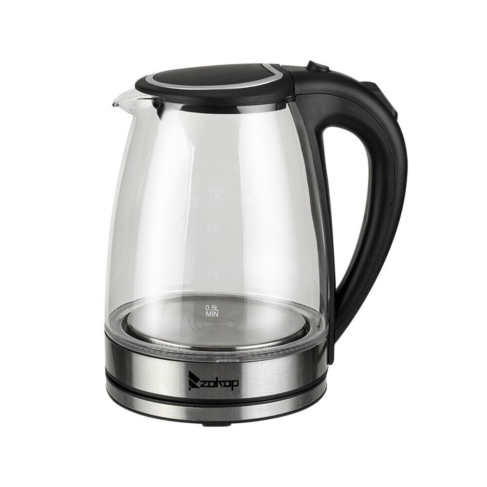 HD-1857-A 220V 2000W 1.8L Electric Glass Kettle UK Plug