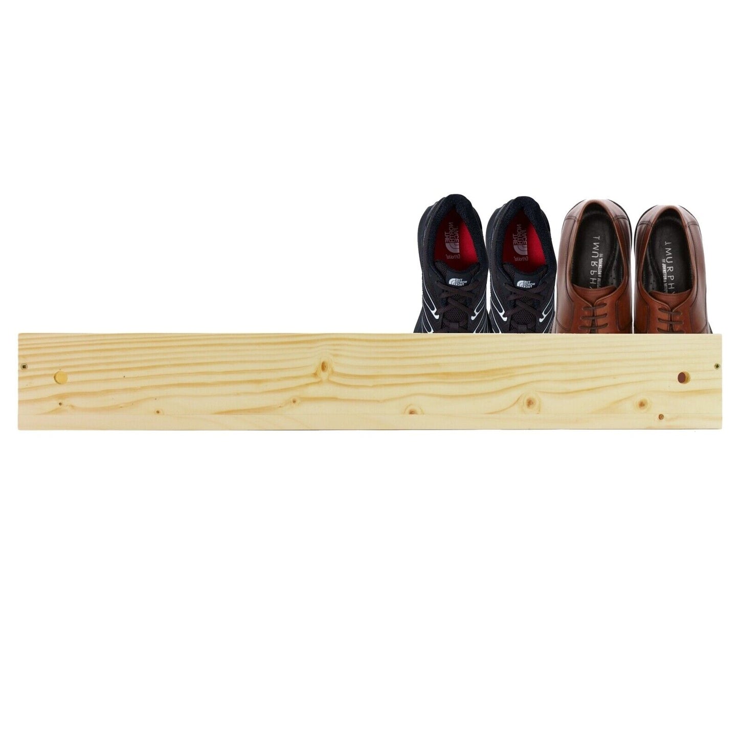 Wooden Shoe Rack Storage Floating Stand Organiser Shelf Unit Wall Mounted Pine