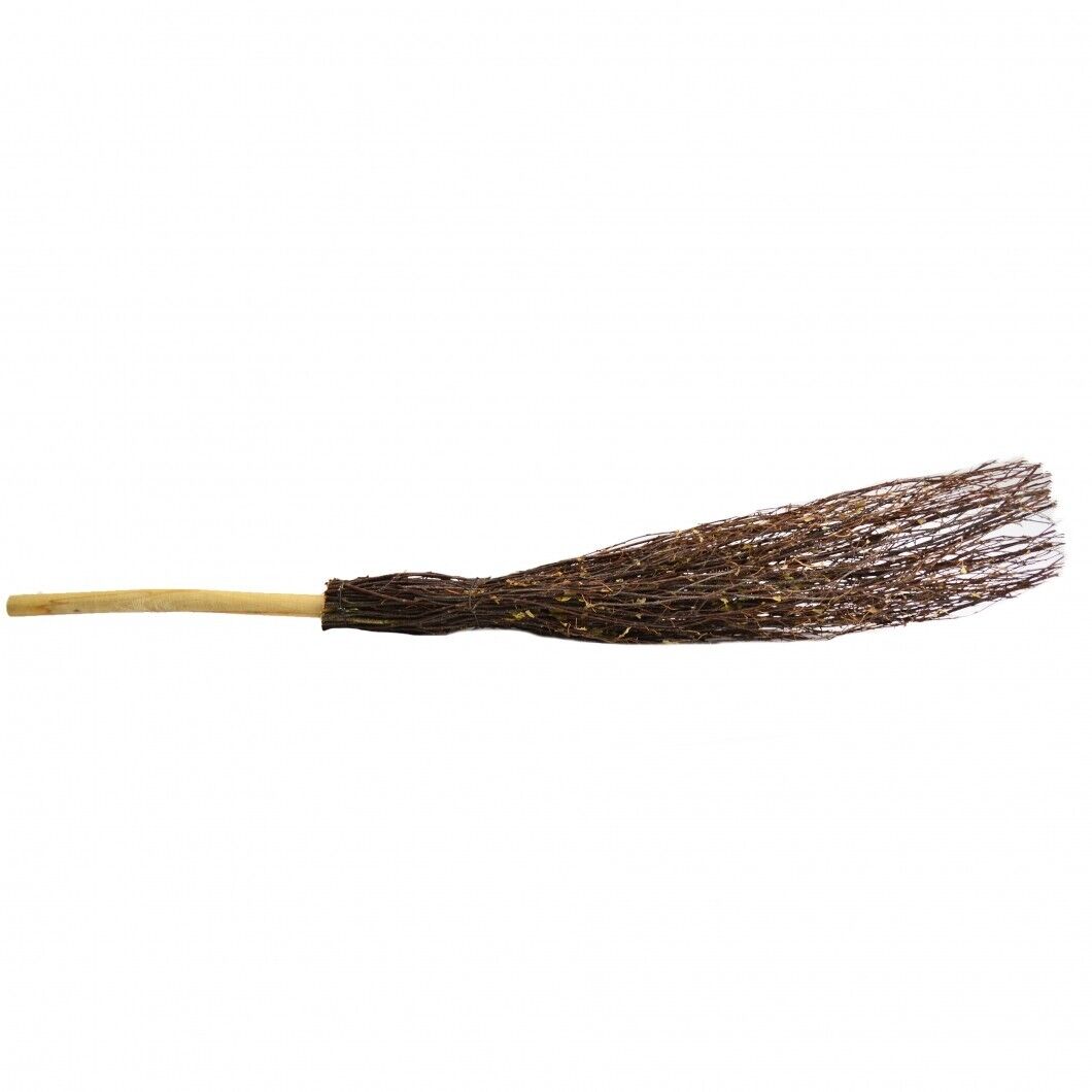 Witches Broomstick Halloween Prop Novelty Branch Broom Handmade Natural Wood