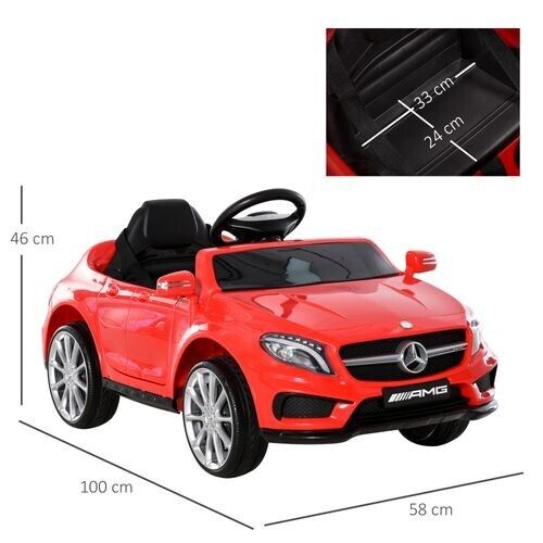 HOMCOM 6V Licensed Mercedes Benz Kids Ride On Car W/ Remote Light Music Red
