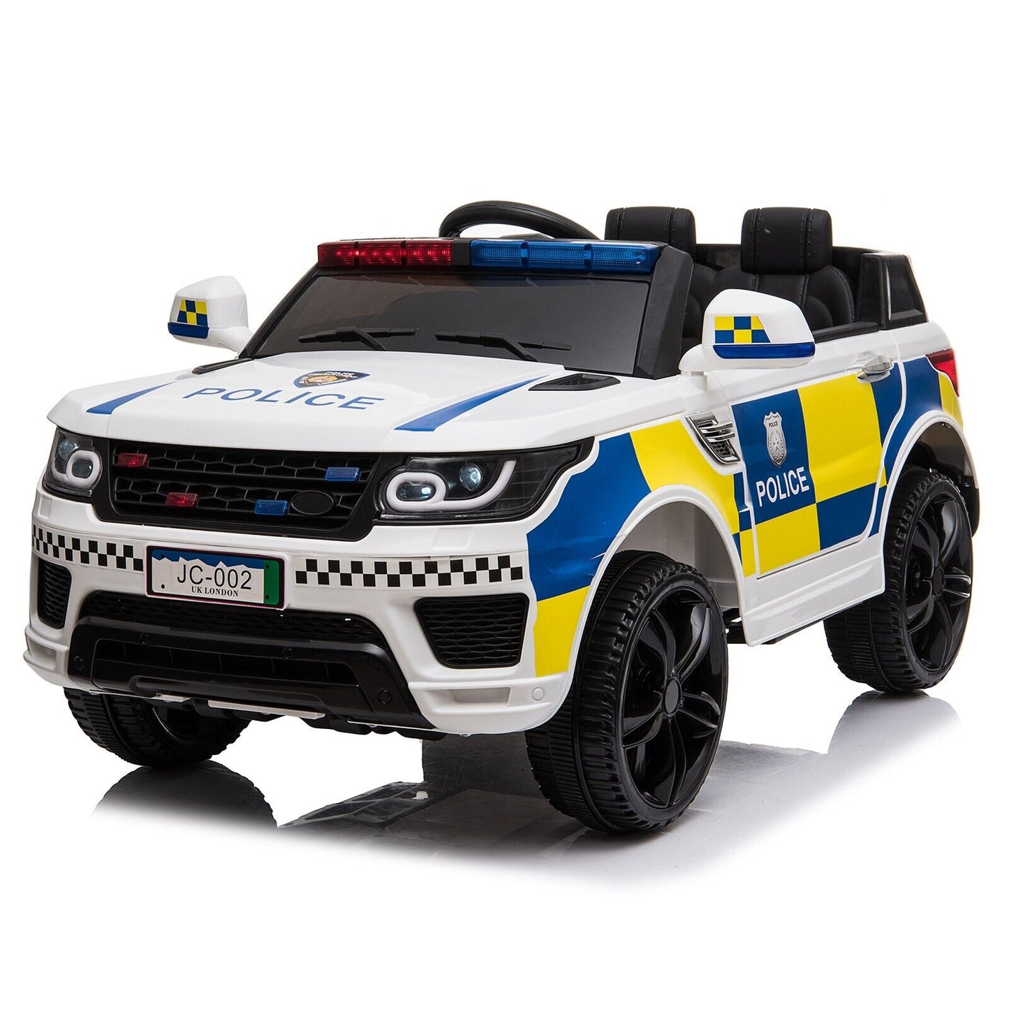 Electric 12V Car for 3-8 Year Kids Police Ride On SUV Car w/Remote/Music/Lights