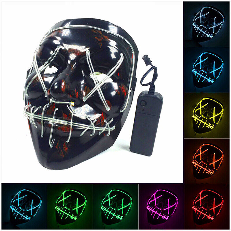 Light Up Purge Horror Full Mask Led Mask Halloween Fancy Dress Scary Costume