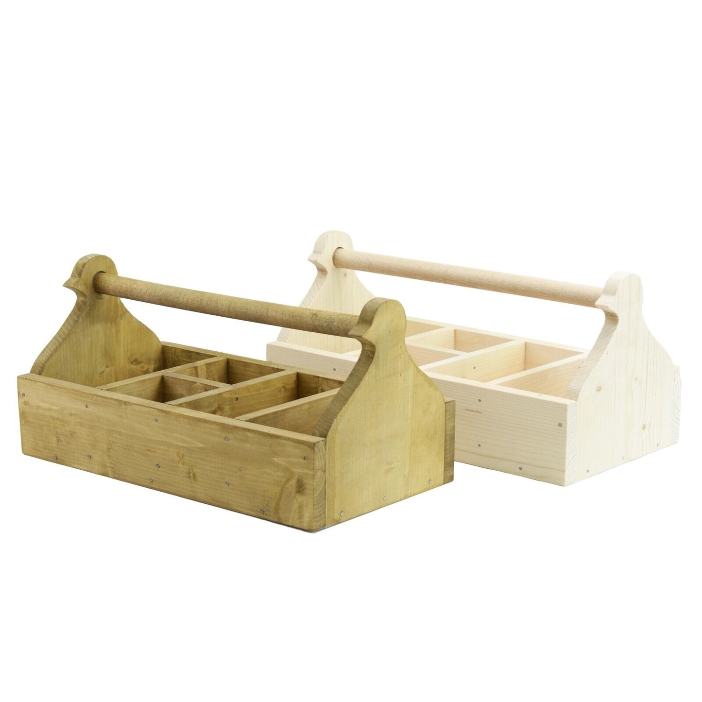 Handmade Wooden Caddy Carrier For Fresh Eggs Bottles T Bags Multipurpose Rustic