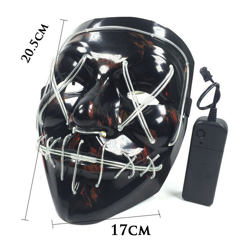 Light Up Purge Horror Full Mask Led Mask Halloween Fancy Dress Scary Costume